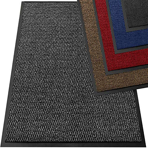 TrendMakers Machine Washable Grey Black Heavy Quality Non Slip Hard Wearing Barrier Mat. Available in 8 sizes (80cm x 120cm)