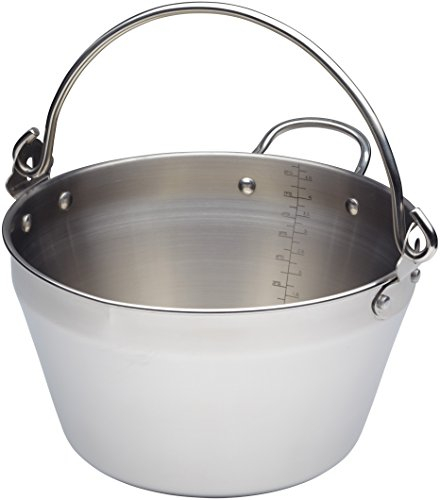 KitchenCraft Marmeladentopf für Induktionskochfeld mit Rezept im Geschenkkarton, hausgemachte Marmelade, Edelstahl, 4,5 Liter, Silber