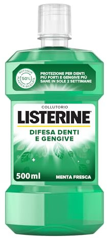 LISTERINE Total Care Denti e Gengive, Collutorio al gusto di Menta Fresca, Collutorio al Fluoro con 10 benefici in 1 per una protezione completa e gengive più sane in due settimane, 500 ml