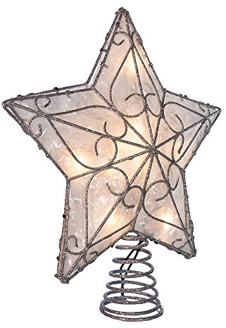 Kurt Adler UL 10-Light Metal Trimmed Capiz Inspired Star Treetop