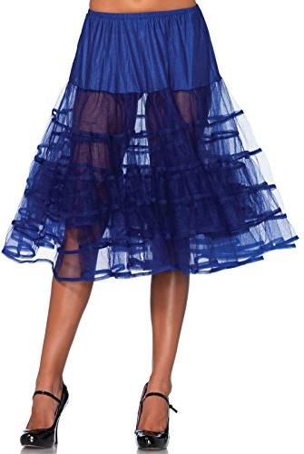 Leg Avenue Knee Length Petticoat, One Size, Royal Blue