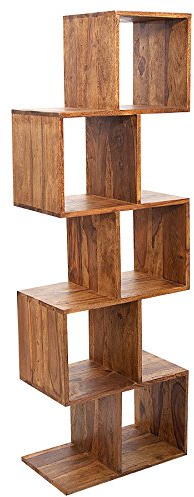 invicta INTERIOR Massives Cube Regal MAKASSAR Sheesham 150cm Cubic Wandregal Massivholz Holzregal