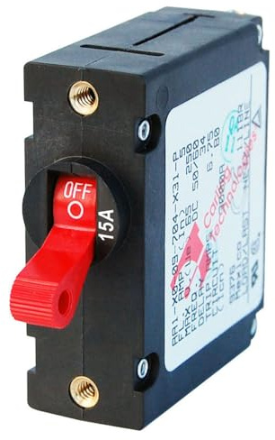 Blue Sea Systems 7209 A-Series Red Toggle Circuit Breaker - Single Pole 15A