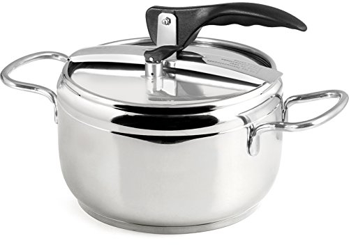INOXPRAN - Pentola a Pressione, Acciaio Inox, Capienza 3,5 L, Triplo Fonto Adatto a Tutti i Piani di Cottura compreso l'Induzione, Cucina Rapida e Risparmio d'Energia, Lavabile in Lavastoviglie