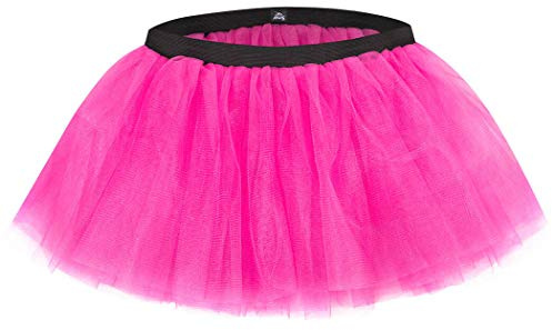 Gone For a Run Tutus for Women Adult - Fluffy Tulle Tutu Skirt - Running Costume - Neon Pink - One Size Fits Most