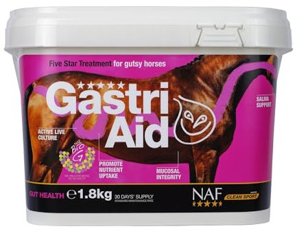NAF Five Star GastriAid 1.8kg – Advanced Gut Health Supplement for Horses – SupportsTotal Digestive Health and Promotes Efficient Nutrient Absorption – Includes Prebiotics, Probiotics & Postbiotics