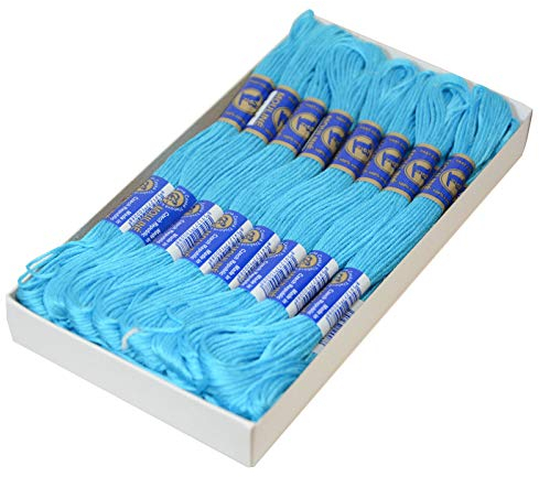 24 Docken Stickgarn je ca. 8m / Sticktwist 100% Baumwolle Stickerei verschiedene Farbwahl, Farbe :5742 blauer Türkis