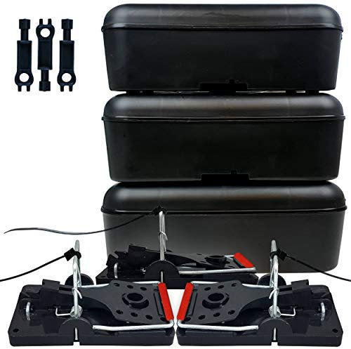 3 X Rat Snap Trap + 3 X External Rodent Protector Box - Green No Poison Solution
