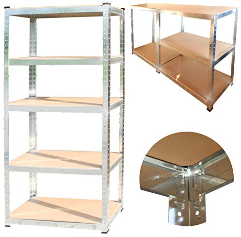 ESTEXO Steckregal Lagerregal Kellerregal Werkstattregal Regal DIY Stecksystem 5 Böden (170x75x30 cm / 350 kg)