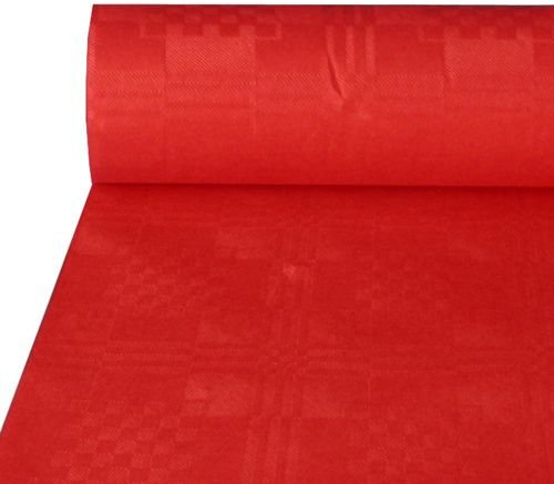 Papiertischdecke Damasttischtuch 50 m x 1 m Damast Tischtuch Tischdecke Papiertischtuch (rot)