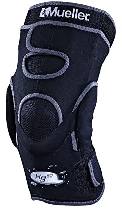 MUELLER Sports Medicine Hg80 Hinged Knee Brace, Knee Pain Relief Support for Men and Women, Ideal for Arthritis, Sprains, Prevents Hyperextension, Black, Large