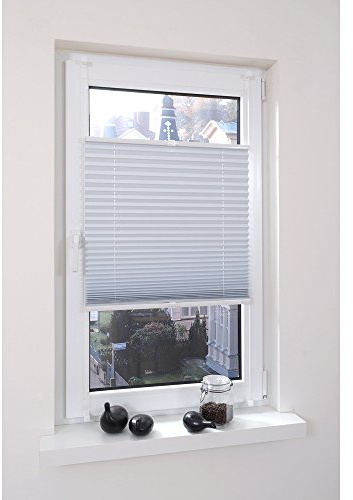 Liedeco® Thermo Plissee verspannt mit Klemmträger / 80 x 130 cm weiß/lichtundurchlässig verdunkelnd Blickdicht stufenlos verstellbar und energiesparend/leichte Innen-Montage ohne Bohren