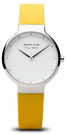 BERING Damen Uhr Quarz Movement - Max René Collection mit Silikon und Saphirglas 15531-XXX Armbandsuhren - 5 ATM, Gelb/Silber