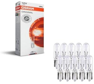 OSRAM 2721 Original Lamps with Glass Wedge Bases, 12 V, 1.2 W,
