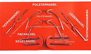 Heimwerker Nadel Set 6 Nadeln Polsternadel - Ledernadel - Packnadel - Segelnadel - Teppichnadel silber