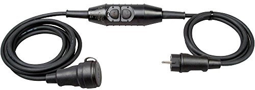 Kopp 143800015 PRCD-S, IP44, 230 VAC, i robust fodral, full gummikontakt och gummikoppling med lock, kabellängd: 150 cm och 300 cm, kabel: H07RN-F3G 1,5 mm², svart