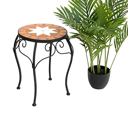DanDiBo Tabouret Porte-Fleurs Merano Mosaïque 12014 Support de Fleurs 37 cm Tabouret Rond Table d'appoint