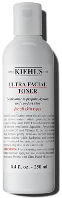 KIEHL'S Ultra Facial Toner, 250 ml, mildes alkoholfreies Gesichtswasser, feuchtigkeitsspendender Toner mit Avocadoöl und Vitamin E, sehr wirksam, für jeden Hauttyp geeignet