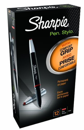 Sharpie Pen Grip Fine Tip - Red (Box of 12)