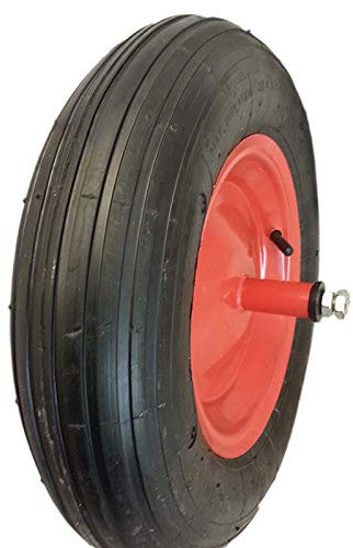 Roue de brouette complète 3.50-8 avec pneu, chambre à air et jante