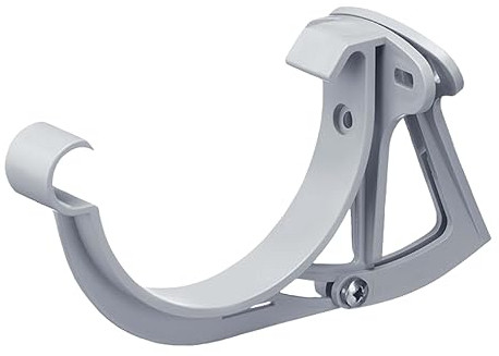 INEFA Stirnbretthalter justierbar für Dachrinne halbrund, PVC NW125 / 125mm, Grau Dachrinnenhalter Dachrinnenzubehör, Made in Germany