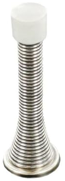 Securit Chrome Spring Door Stopper (75mm) (Silver/White)