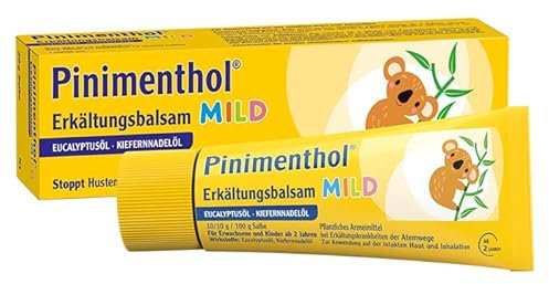 Pinimenthol Erkältungsbalsam mild Kinder | 50g | Eucalyptusöl zum Einreiben o. Inhalieren | pflanzlich | stoppt Hustenreiz, löst den Schleim & befreit die Atemwege bei Erkältung | ab 2 Jahren