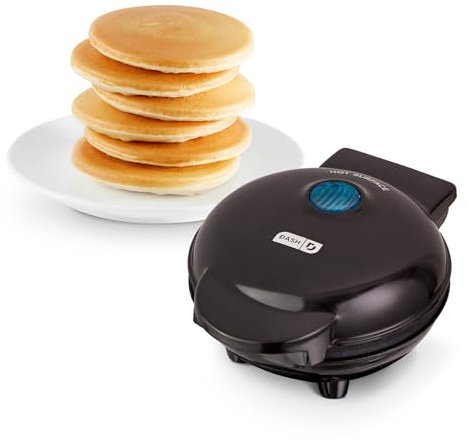 Dash mini Maker mini Round piastra griglia elettrica macchina per singoli pancakes Cookies uova e altri on the go snack colazione pranzo con indicatore luminoso libro di ricette incluse