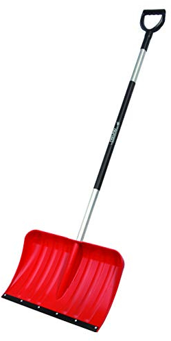 Freund Victoria Schneeschaufel Aluline (Schneeschieber rot mit Flüsterkante, Blattbreite 54 cm, Schaufel mit Aluminiumstiel 125 cm, hoher Seitenrand) 97376