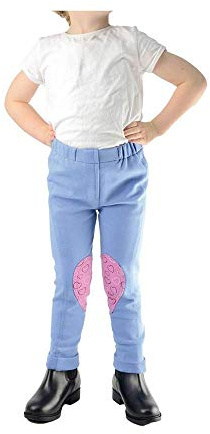 HyPERFORMANCE Childrens/Kids Heart Jodhpurs (X X Large) (Baby Blue/Pretty Pink)
