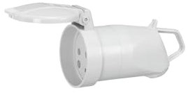055667 - Fiche femelle Legrand 3P+N+T 20A 380V - Coudée avec volet et éclips de protection