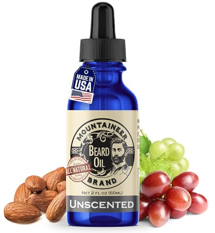 Mountaineer Brand Natural Unscented Beard Oil | Made in West Virgina | Hydrates, Moisturises, Softens & Conditions for Beard Growth | Treats Dry Itchy Beards for Men | 2oz