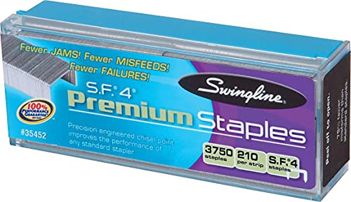 Swingline Staples, S.F. 4, Premium, 1/4 Length, 210/Strip, 3750/Box, 1 Pack (35452)