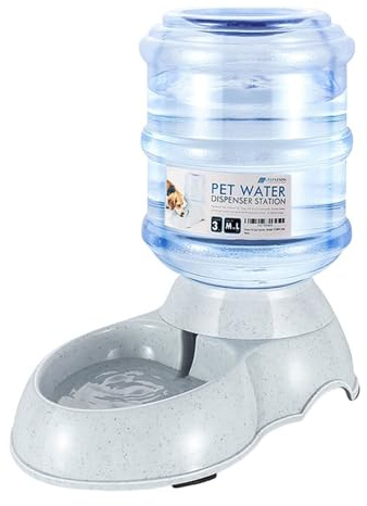 Flexzion Gravity - Dispensador de Agua para Mascotas, estación de Beber para Perros y Gatos (3 galones), riego automático para Razas pequeñas y Grandes, Perros, Gatos, Animales, Suministros de Fuente