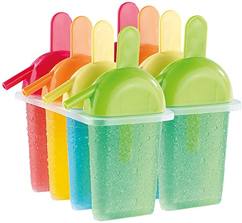 Rosenstein & Söhne Eisformen: Form für 8 selbstgemachte Eis am Stiel mit Trinkhalm (Wassereis selber machen Form, Eis am Stiel selber machen, Frost)