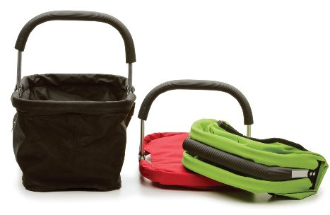 RSVP Green Polyester Collapsible Market Basket with Pocket