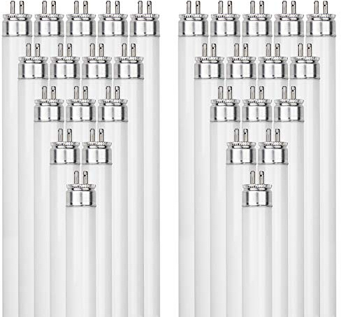 Sunlite 30405 F24T5/835/HO 2 Foot T5 Linear Fluorescent Lamp, 24 Watts, 1800 Lumens, 3500K Neutral White, Miniature G5 Bi-Pin Base, ROHS Compliant, High Performance Straight Tube, 40 Pack