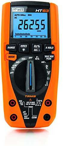 HT-Instruments Digitales Multimeter TRMS, 4 stellige Anzeige, 6000/60000 Digits, Bargraph, CAT IV, 1 Stück, HT63