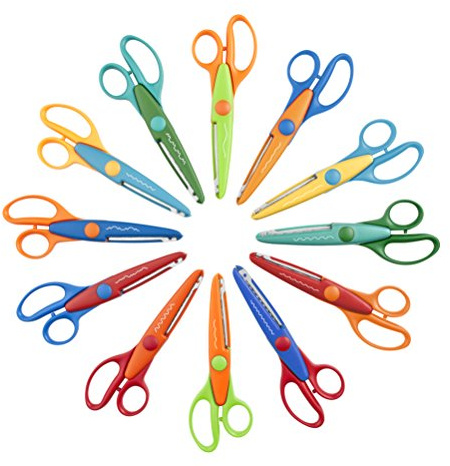 JPC CREATIONS Lot de 12 Ciseaux Cranteurs 16 cm coupe assorties