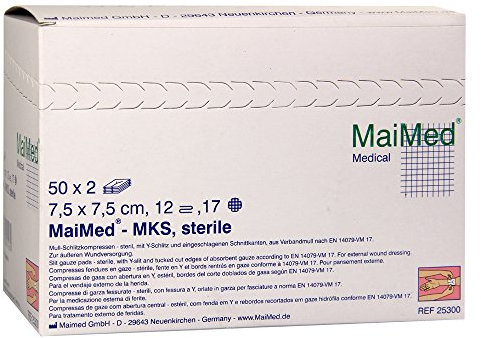 SCHLITZKOMPRESSEN 7,5x7,5 cm steril 12fach 50X2 St