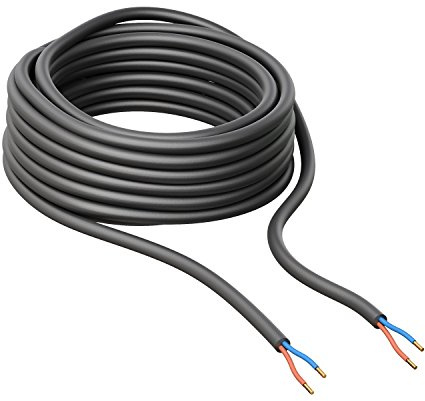 ledscom.de Außenkabel, 25 m, schwarz, 2 x 1 mm², H05RN-F