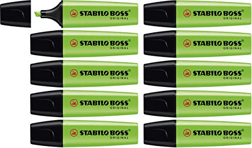 STABILO BOSS ORIGINAL - Highlighter - Pack of 10 - Green