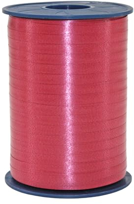 Präsent C.E. PATTBERG Geschenkband zinnoberrot, 500 Meter Ringelband 5 mm zum Basteln, Dekorieren & Verpacken von Geschenken zu jedem Anlass