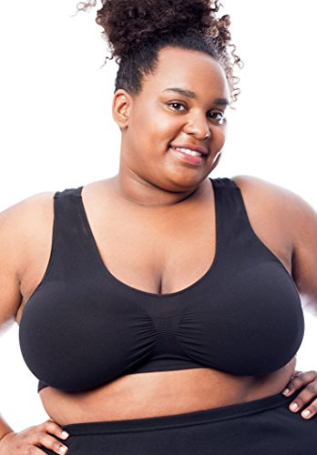 Plus Size Pull-On Seamless Wire Free No Clasp Comfort Bra, UK 38B - 56E