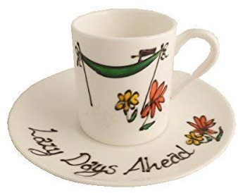 Dreamair Retirement Gift Fine Bone China Espresso Cup and Saucer Set
