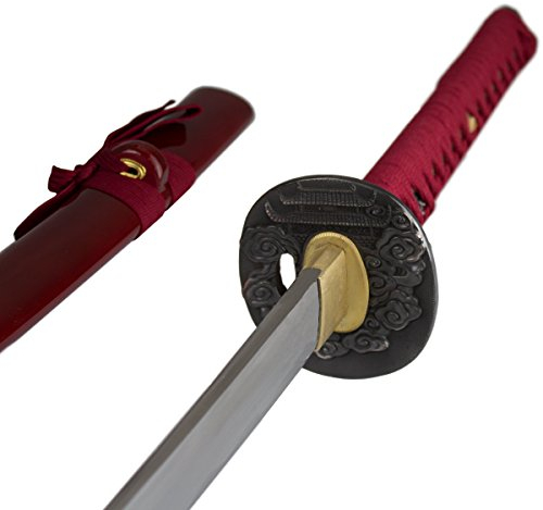 DerShogun Katana Samuraischwert Saya und Sageo rot
