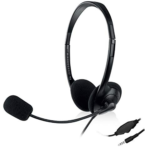 Ewent EW3567 Cuffia con Microfono per il Computer Portatile iPhone Samsung Smartphone PS4 New X-Box Tablet PC iPad iPod MP3, Jack UNICO 4 Pin 3.5mm per Cuffie e Microfono
