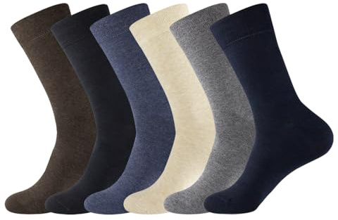 7DayOtter 98% Cotton Rich Odor Resistant Dress Socks for Husband Business Casual Socks 6Pack