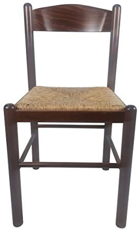 Sedam Srl Sedia Pisa, In Legno Massello, Seduta in Paglia, Varie Colorazioni Disponibili (Noce) ORDINE MINIMO 2 SEDIE