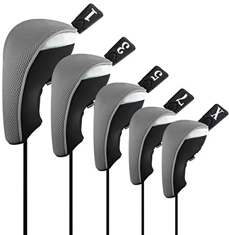 Andux 5 Stück Golf 460cc Driver Golfschlägerhauben Holz Kopfbedeckungen Grau